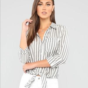 Tie Front Button Down (NEVER WORN)